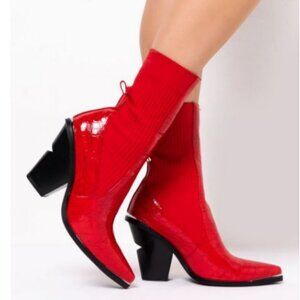 AZALEA WANG" THE CASHING OUT CHUNKY HEEL BOOTIE ( BRAND NEW !!!!!!!!!!